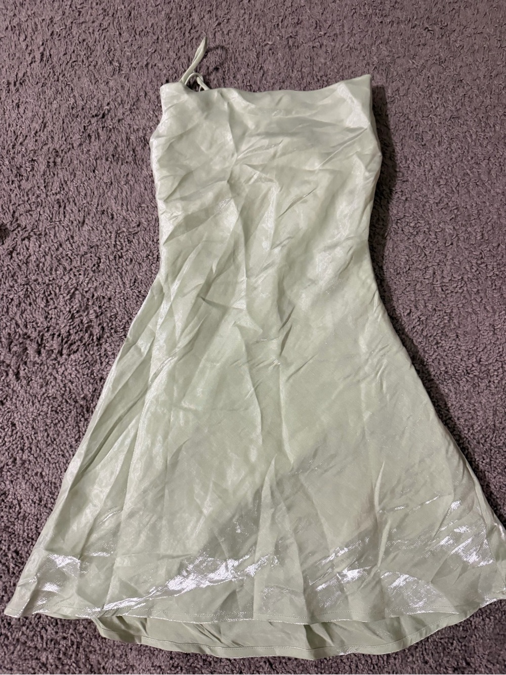 Princess Polly  Sleeveless Light Green Satin A-Line Dress